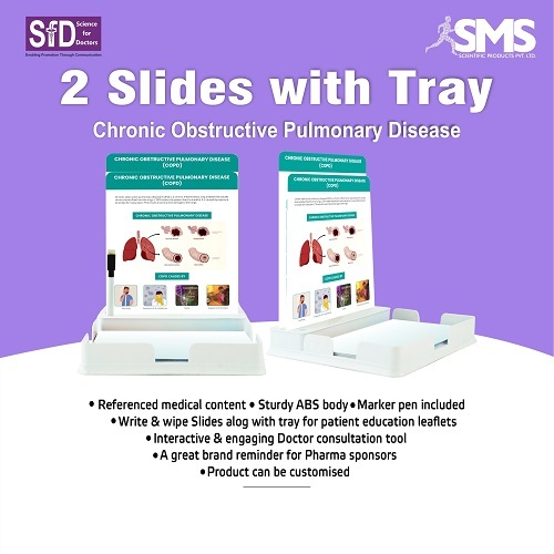 Interactive COPD Education Tool - Durable ABS Plastic, Writable & Erasable Rectangular Slides | Engaging Visual Content, Reliable Medical Information, Convenient Marker Storage