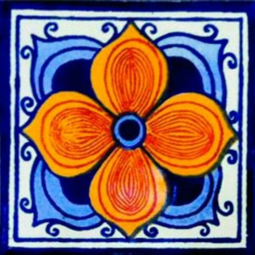 Blue Pottery Hand Painted Tile - Ceramic and Vitrified Materials, Multicolor Floral Pattern | Customizable Designs for Unique Decor