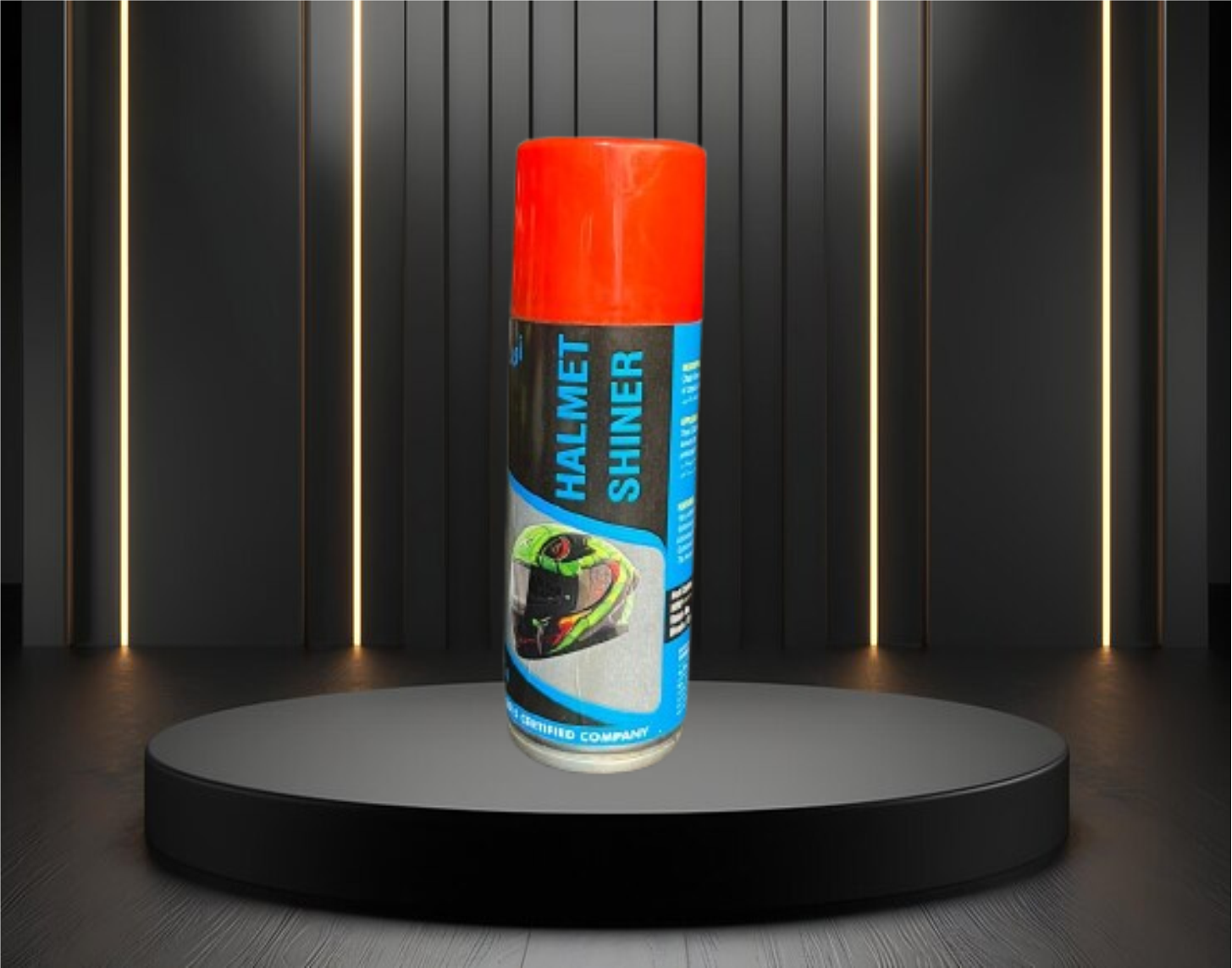 Helmet Shiner Spray - Black Wooden Finish, Compact 200ml Size, Glossy Titanium White Color | Restores Shine, Non-Greasy Formula, Streak-Free Application, Removes Dirt and Watermarks