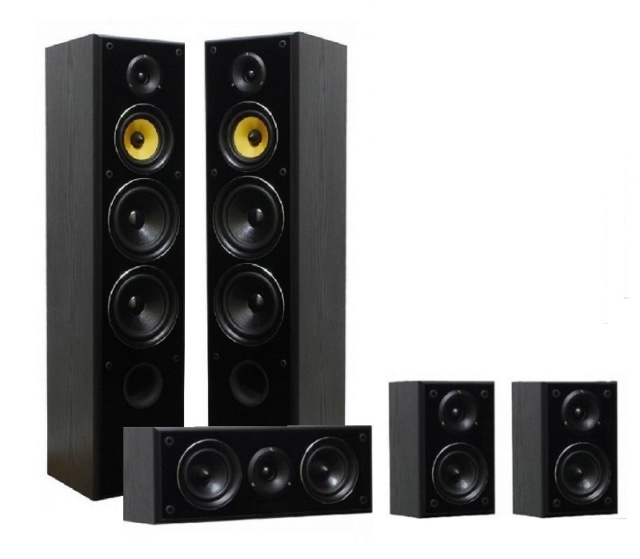 TAGA HARMONY TAV-606 20-100W 5.0 Channel Wired Speaker Systems - Black