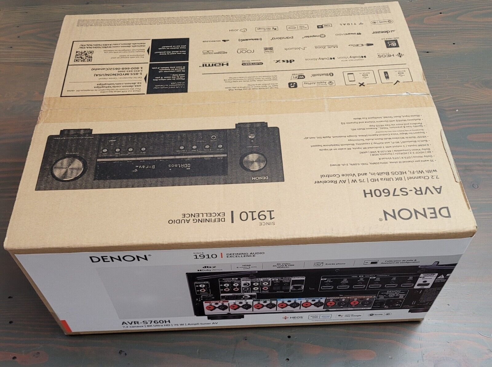 Denon AVR-S760H 7.2 Ch AVR Reciever 