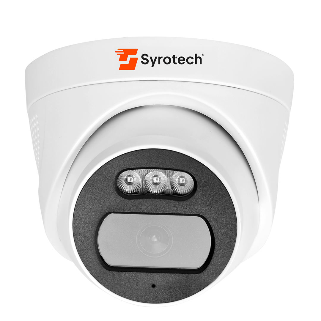 Syrotech Surveillance Dome Camera - 4MP HD Resolution, White Metal Design | True Night Vision, IP66 Weatherproof, Wide-Angle Lens, Motion Detection Alerts, Remote Viewing, Two-Way Audio