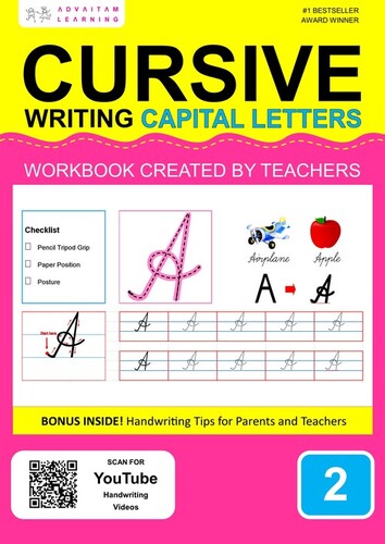 Cursive Writing Capital Letters A To Z Handwriting Practice Workbook Created By Teachers - Books Type: Education Books