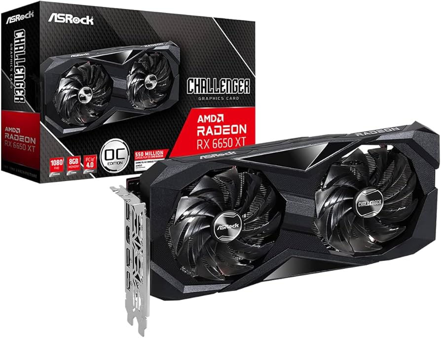 Asrock Amd Radeon Rx 6650 Xt 8Gb Oc Graphics Card - Color: Black