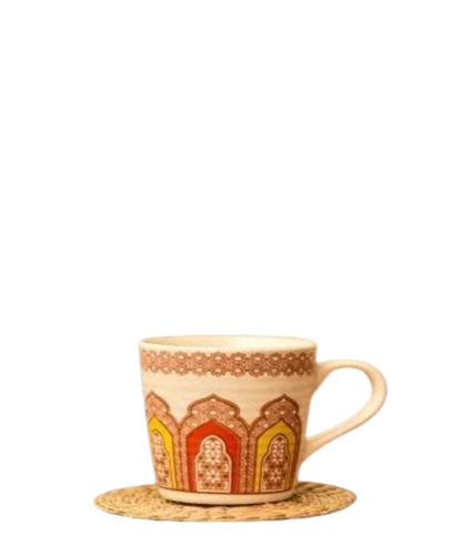 Handmade Ceramic Coffee Mugs - Multicolor Printed Design, Durable Finish - Fine Quality with Ceramic Handle