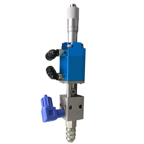 Pin Type Dispensing Valve With Micrometer - Color: Blue And Silver