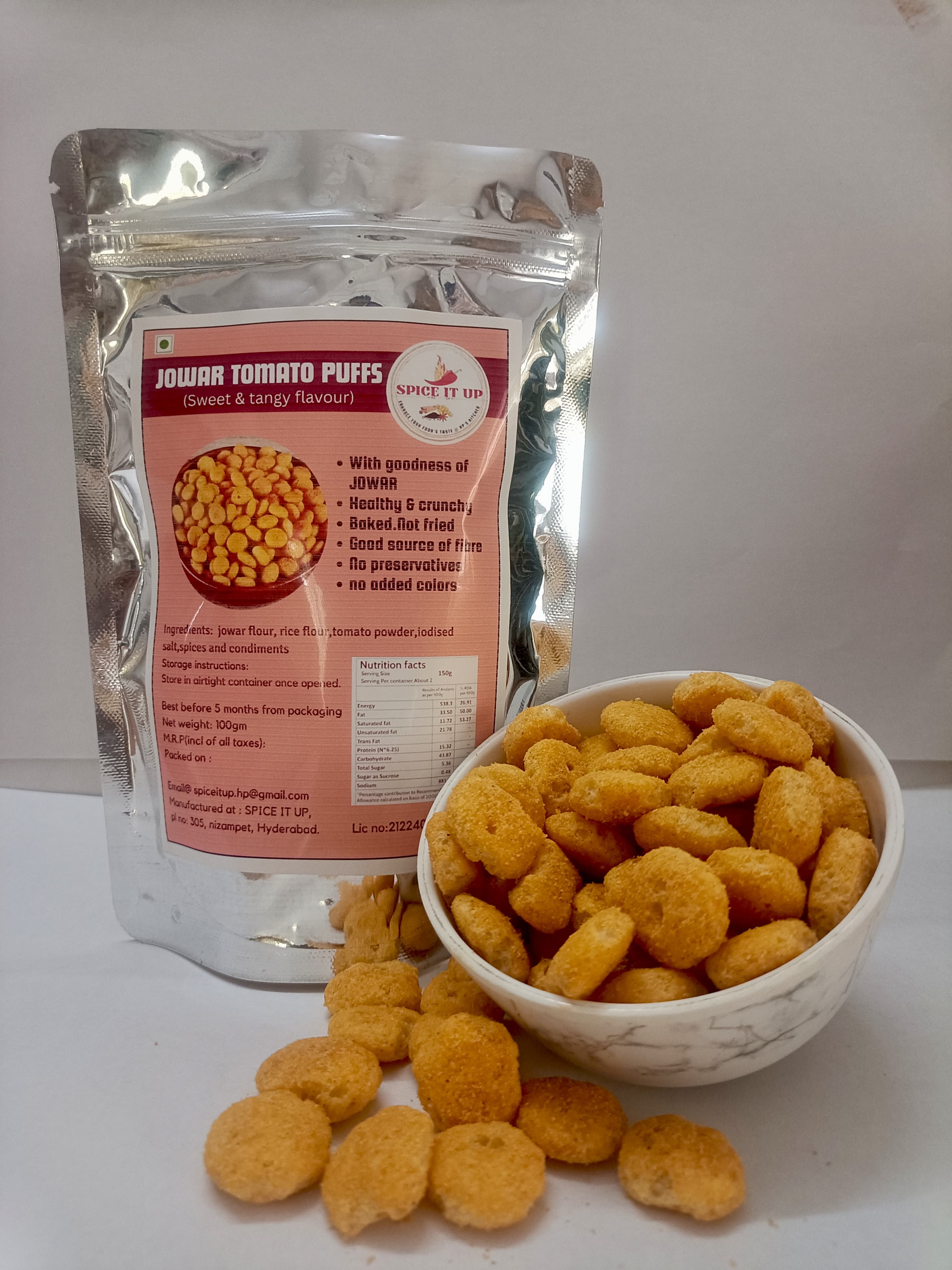 Jowar Tomato PUFFS Snacks 500 Gram Pack
