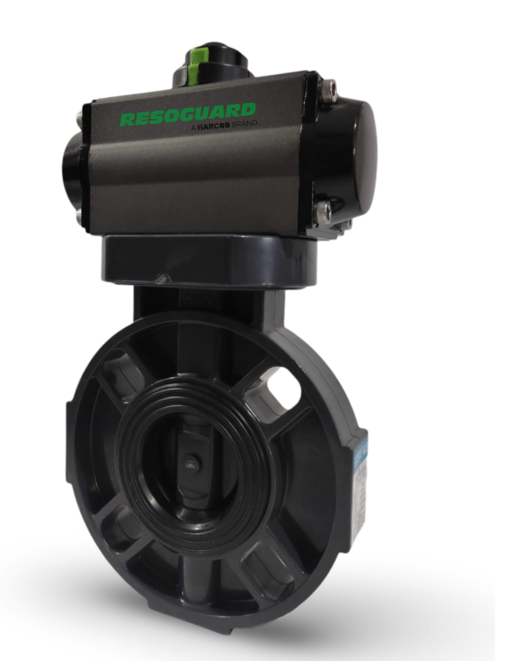 Thermoplastic Pneumatic Butterfly Valve - Color: Black