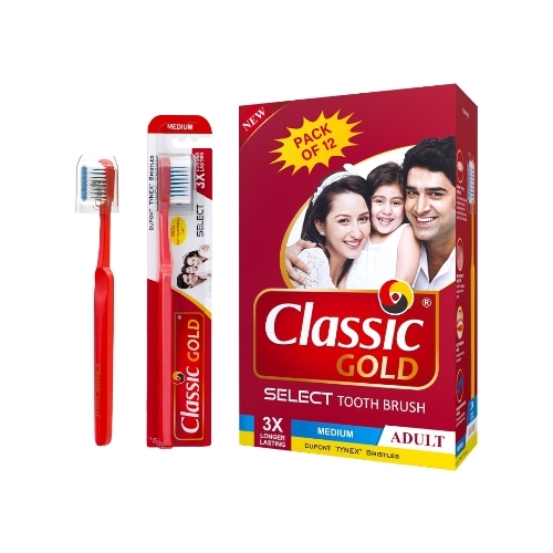 Classic Gold Select Medium Adult Toothbrush
