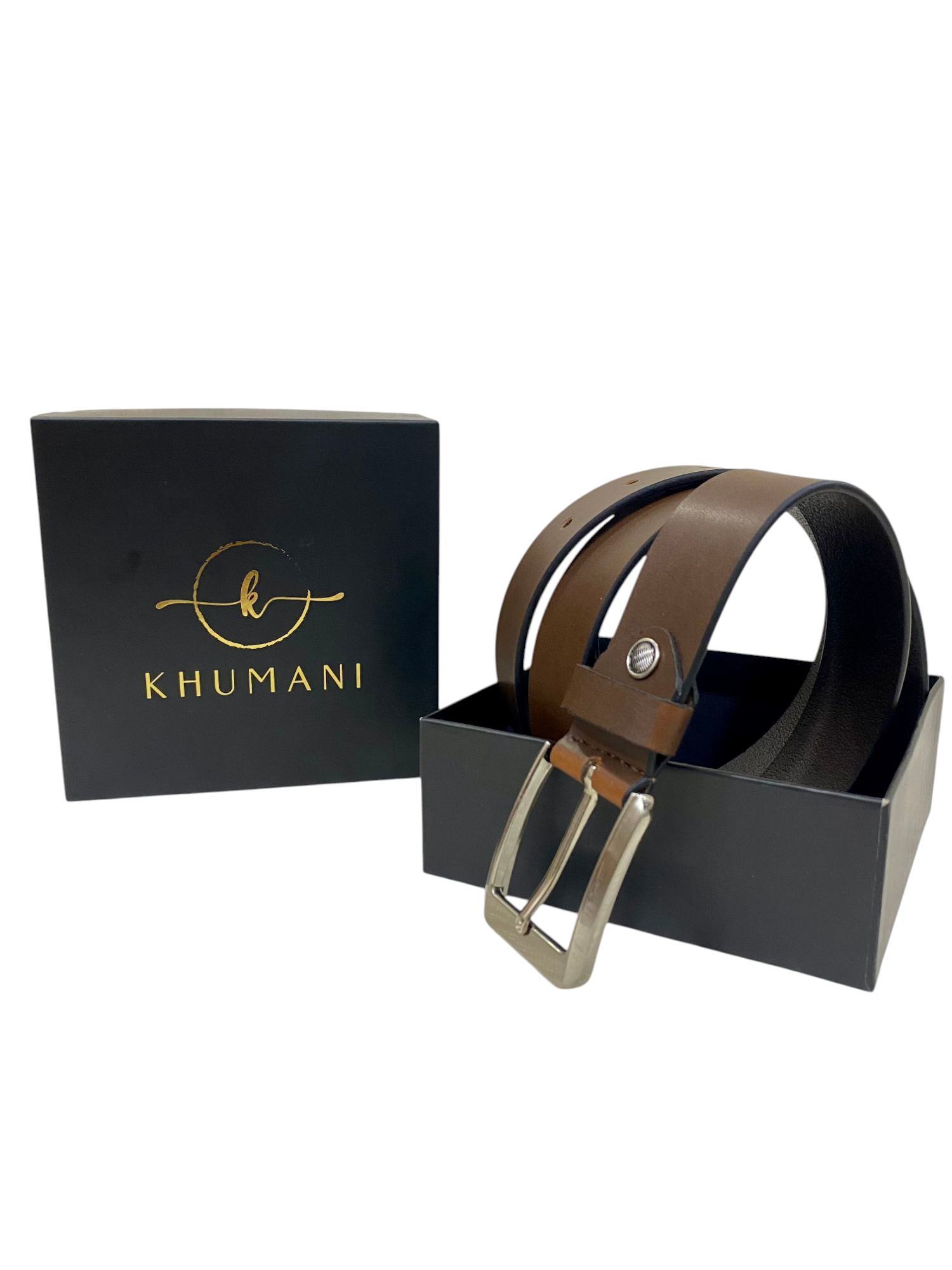 Brown Grain Leather Belt - Gender: Male