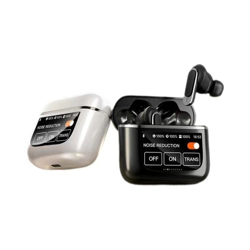 Wireless earphones with screen
