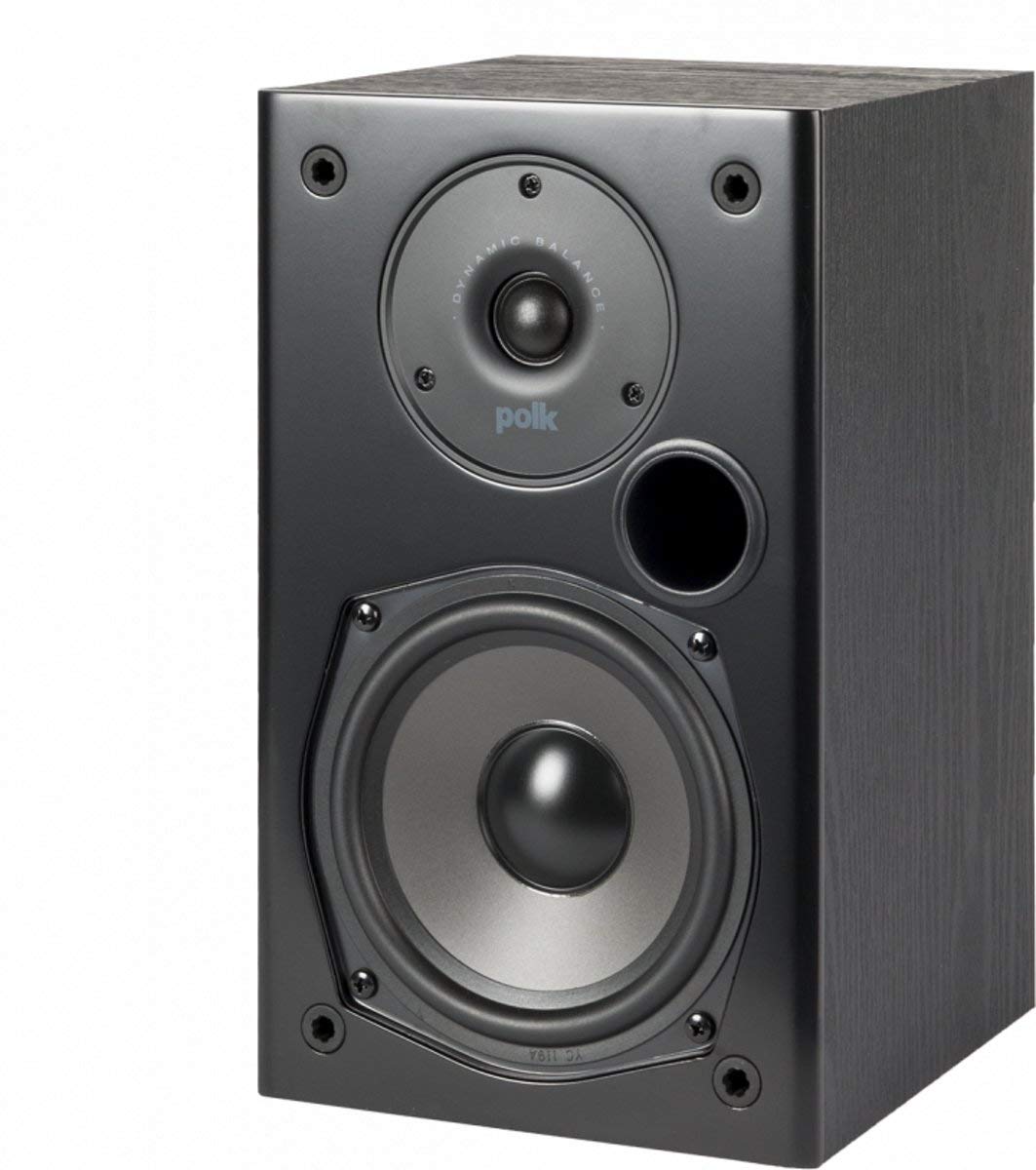 Polk Audio T15 100 Watt 5.1 Channel Wired Bookshelf Speaker With Dolby (Black) - Cabinet Material: Wood
