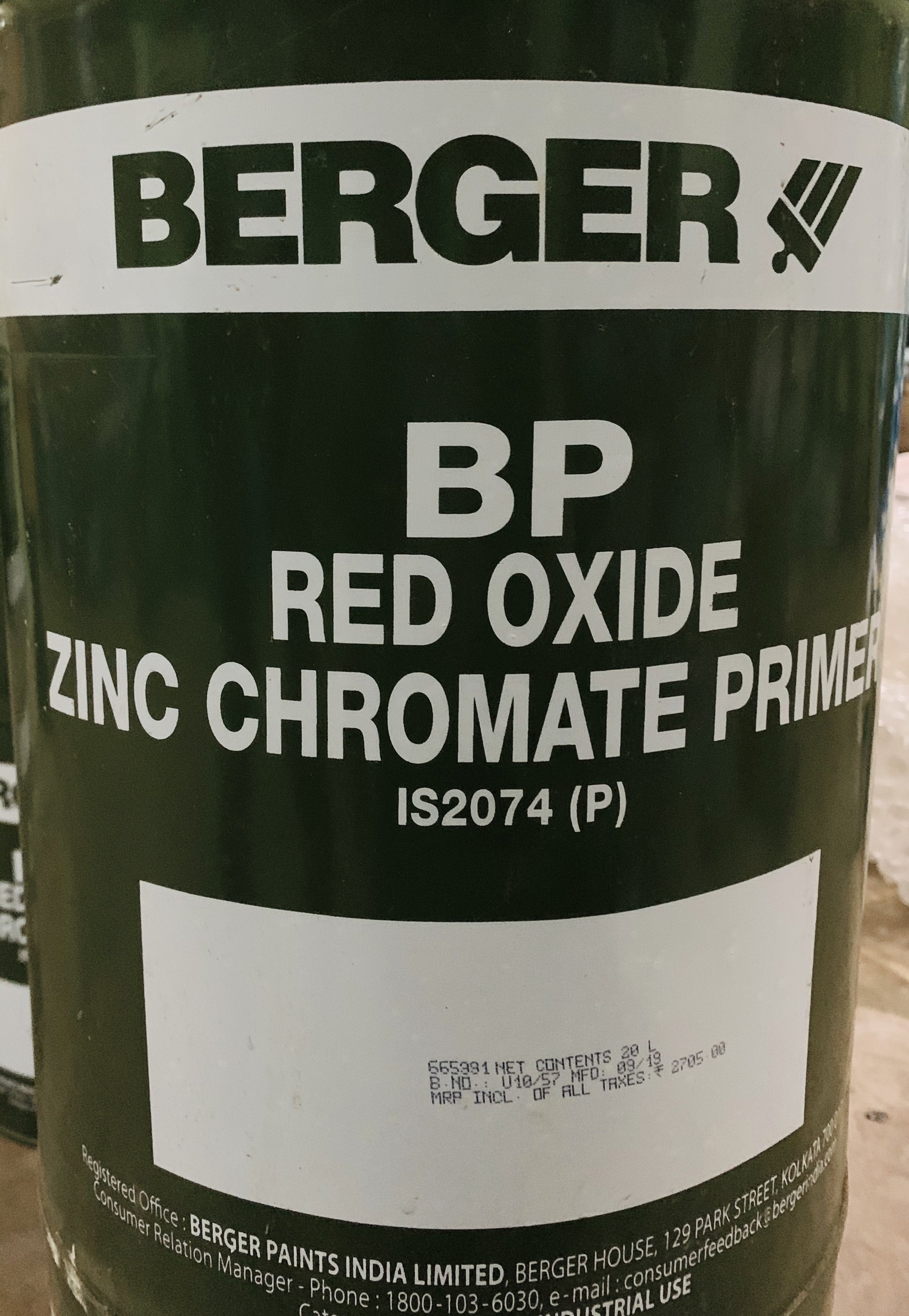 BR RED OXIDE ZINC CHROMATE IS 2074 PRIMER