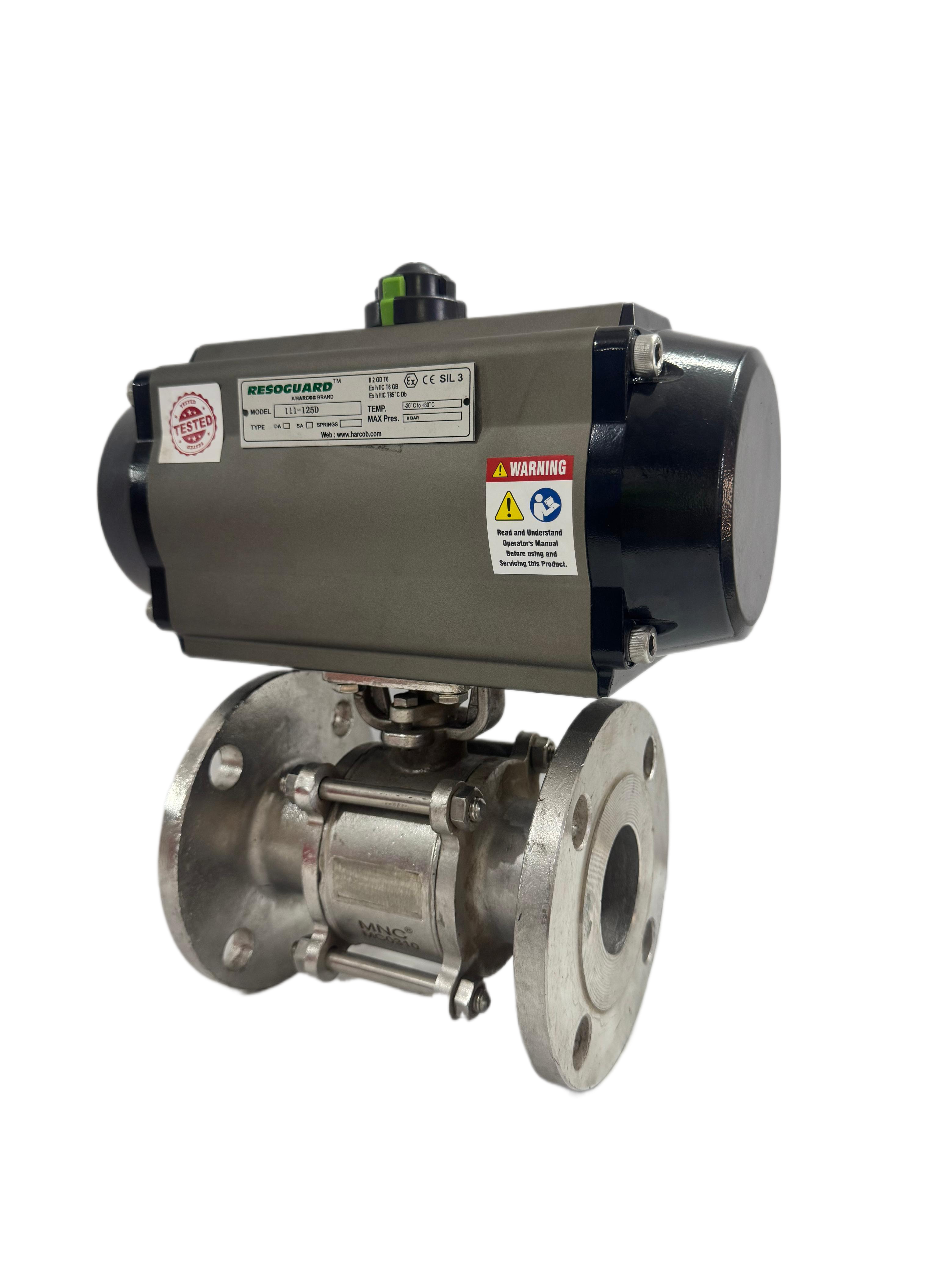 Single Piece Pneumatic Ball Valve - Application: Industrial Use