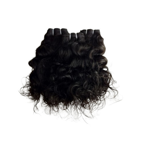 Afro Curly Weft Hair Extensions - Color: Black