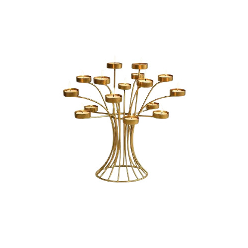 Bunch Of Decorative Tealight Candle Holder Stand For Home Decoration - Color: Golden