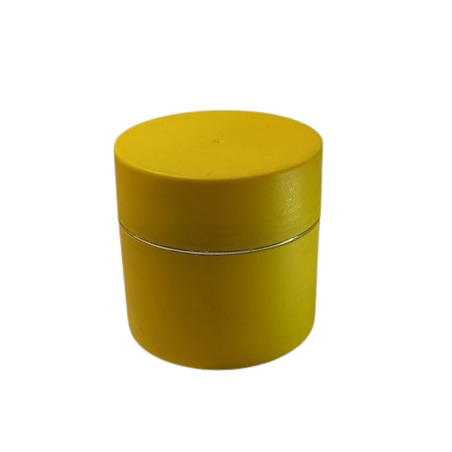 Patel Round Pet Jar Yellow With Golden Line 100gm