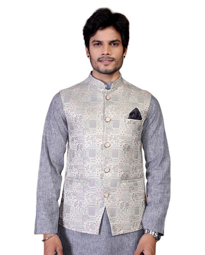 Mens Designer Nehru Jacket - Chest Size: All