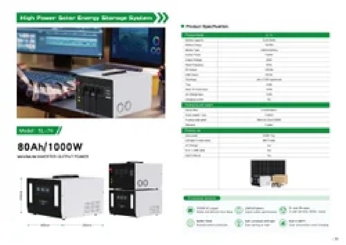 High power Solar Energy Storage System 80Ah/1000W MAXIMUM INVERTER OUTPUT POWER Model: SL-74