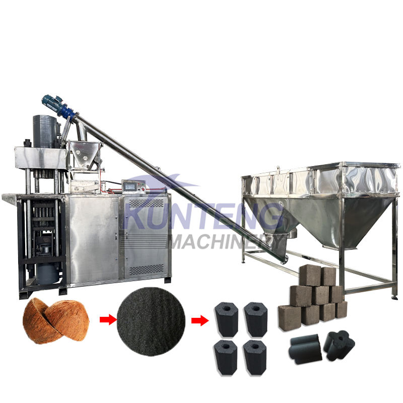 High Pressure Wood Coconut Charcoal Briquette Making Line - Briquette Size: Customized
