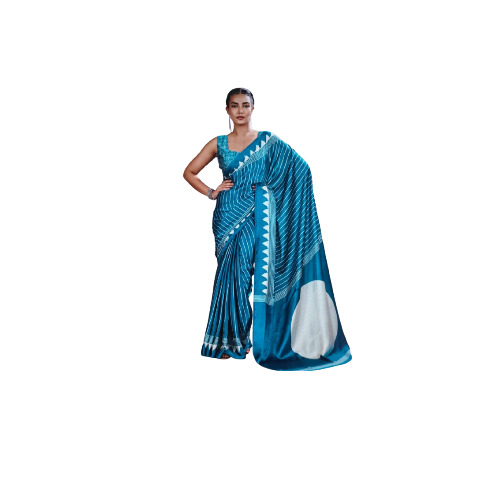 Modal Slik Saree - Color: Blue