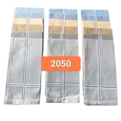 D. No. 2050 Light Medium 20X20 Inches Pure Cotton Premium Handkerchief - Color: Mix