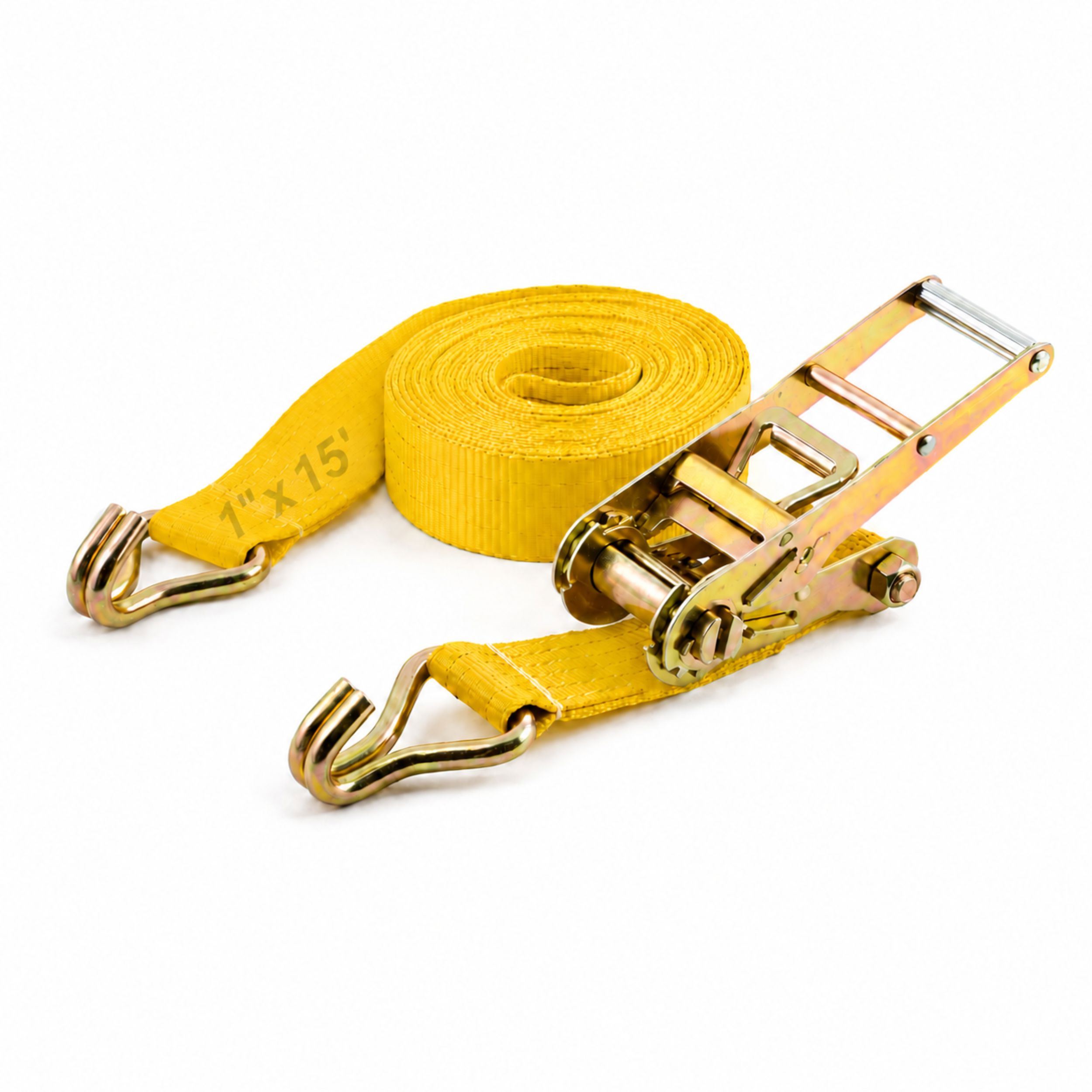 1 x 15 Tie Down Ratchet Straps Operated With J Hook - Stainless Steel Red Various Sizes Corrosion Resistant Easy Operate Strong