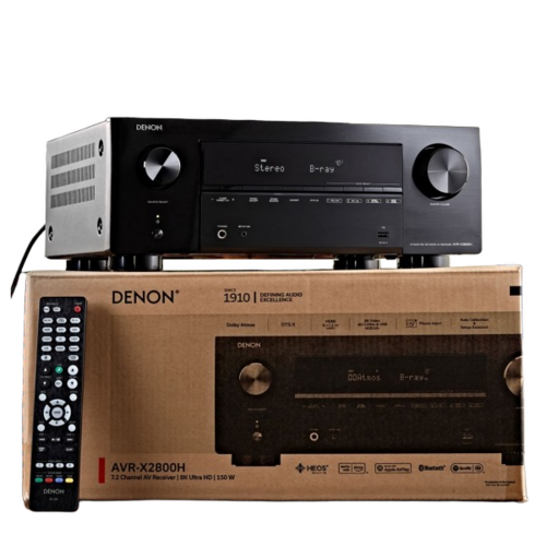 Denon AVR-X2800H 7.2 Ch Stereo Receiver 8K UHD Home Theater AVR (95W X 7), Wireless Streaming via Built-in HEOS, Wi-Fi, Dolby Atmos, DTS Neural:X & DTS:X Surround Sound, Bluetooth Amplifier