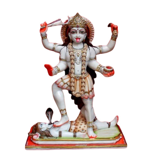 Marble Kali Mata Statue - Color: Multicolor