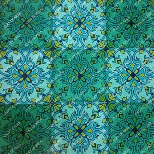 Light Moroccan Green Accent Ceramic Handmade Tile - Color: Whites