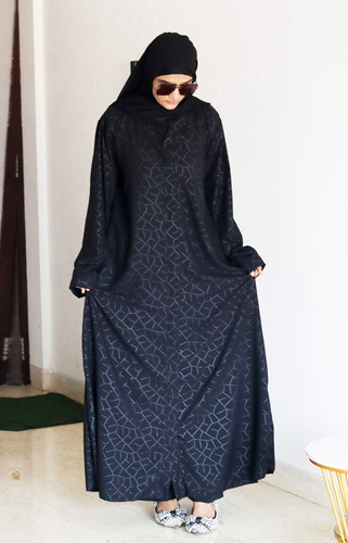 Printed Abaya For Women Elegant Modest Wear Burqa Islamic Stylish Dubai Abaya - Color: Black
