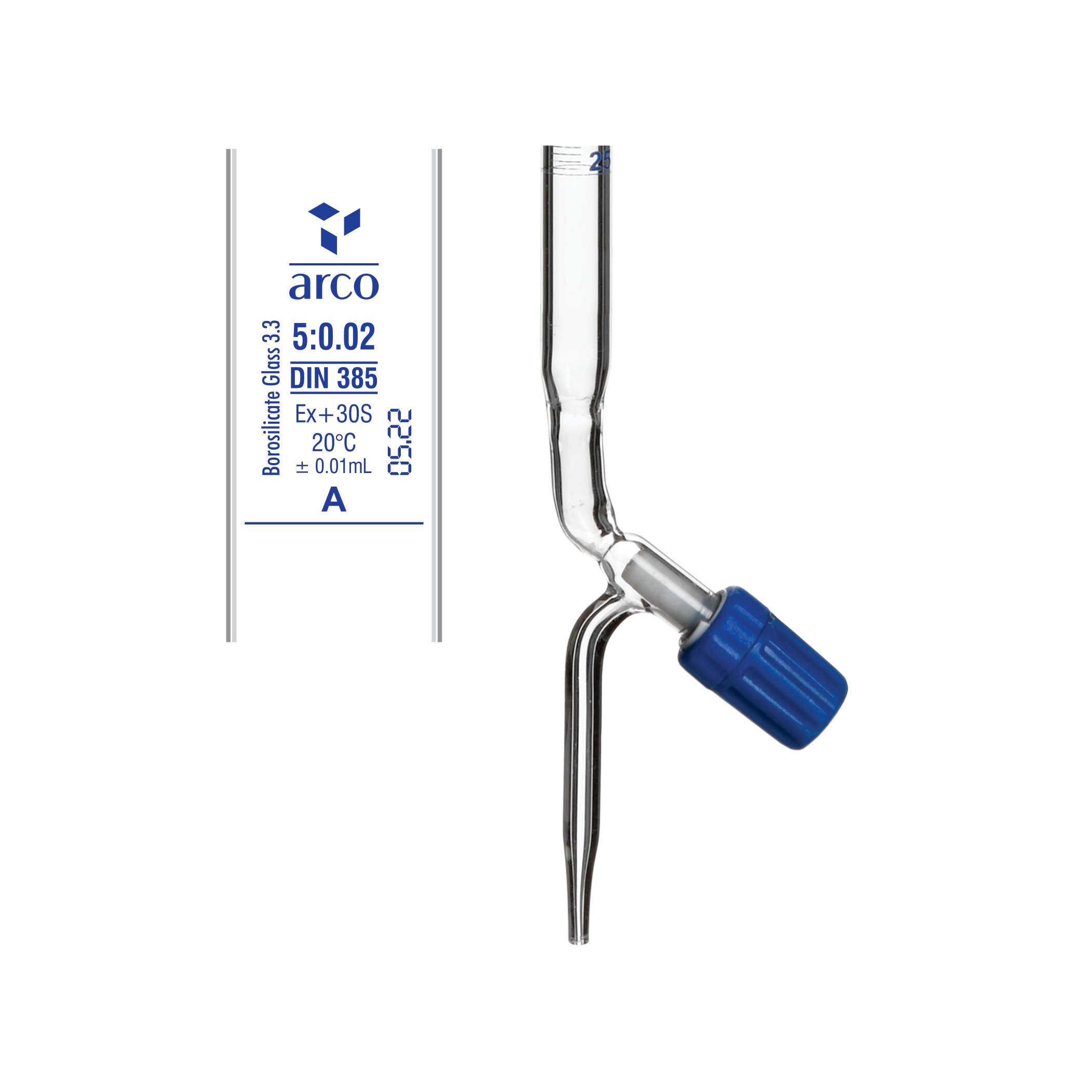 BURETTES ROTAFLOW BORE PTFE NEEDLE VALVE STOPCOCK WITH INDIVIDUAL CERTIFICATE 5ml/ 2061858/A1/ Pack of 1