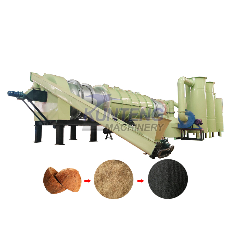 Coconut Shell Carbonization Furnace Continuous Palm Shell Carbonization Furnace - Application: Rice Husks