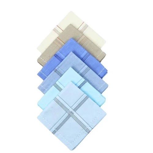Light Colour Cotton Handkerchief - 100% Cotton, White, Plain | Soft, Breathable, Quick-Drying, Lightweight, Durable, Easy Washable