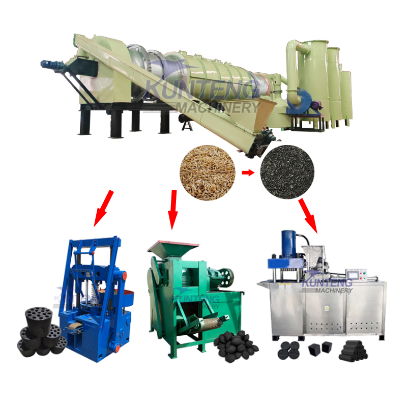 Continuous Sawdust Carbonization Furnace Charcoal Briquetting Machine - Capacity: 1000 Kg/Hr