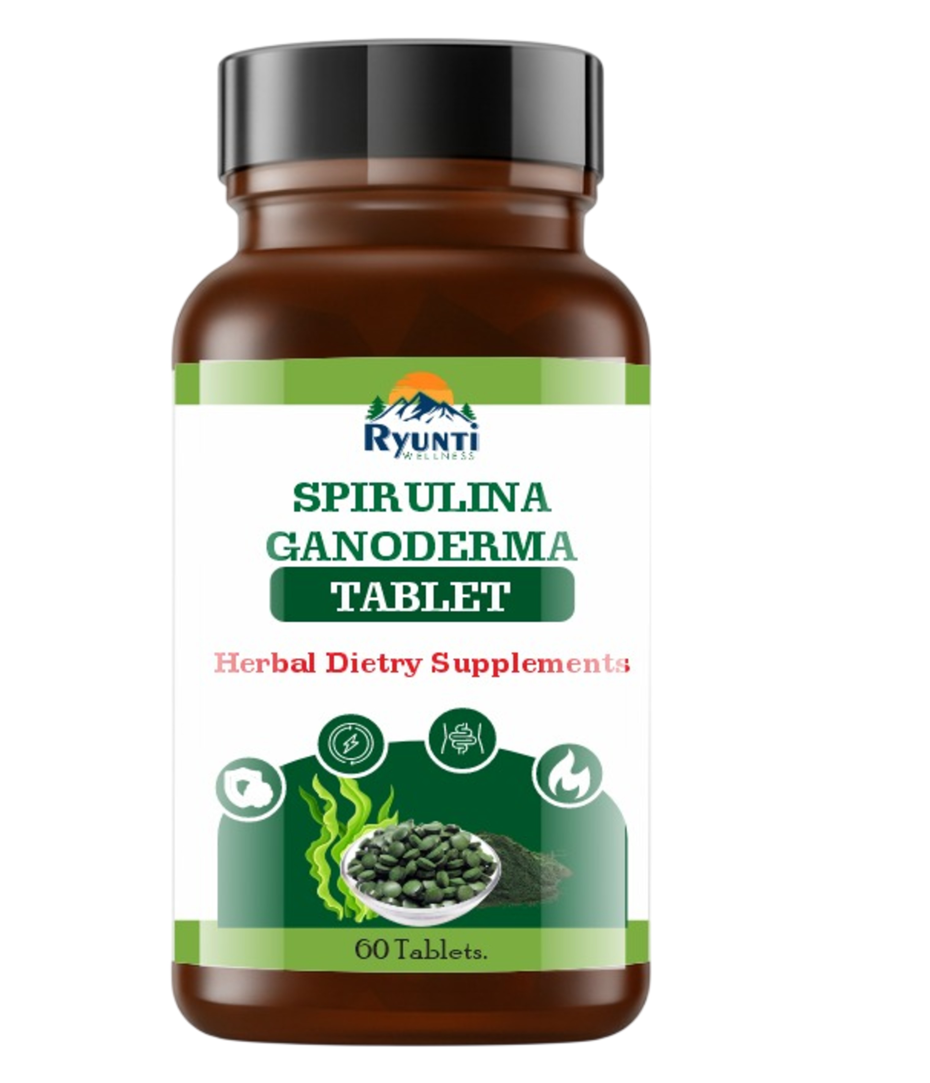 Spirulina Ganoderma Tablets Pack Of 60 Tablets - Age Group: For Adults