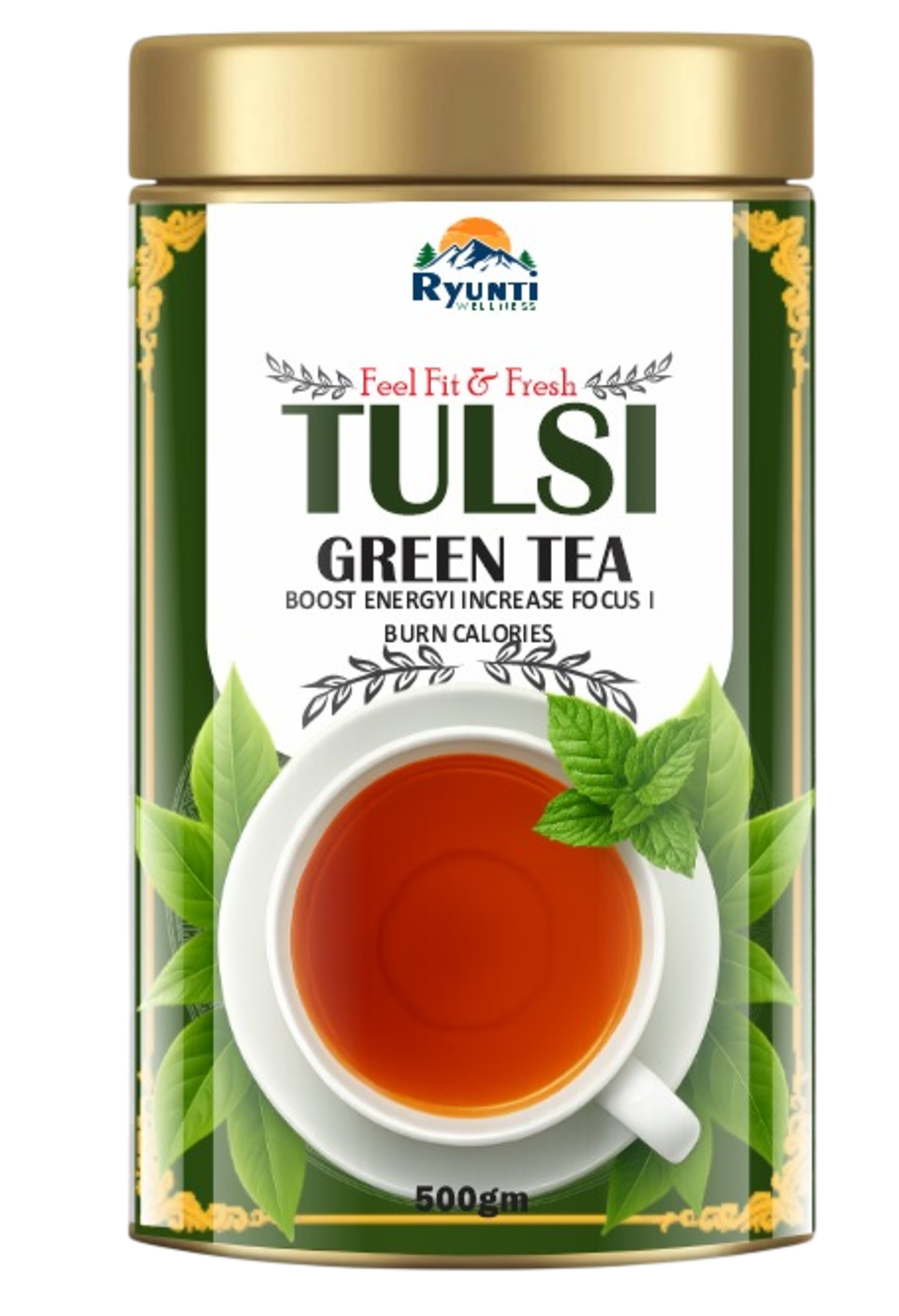 Tulsi Green Tea 500Gm - Caffeine (%): Caffeine Free Grams (G)