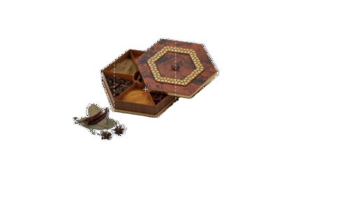 Hexagon Shape Plastic Spice Container - Color: Multiple