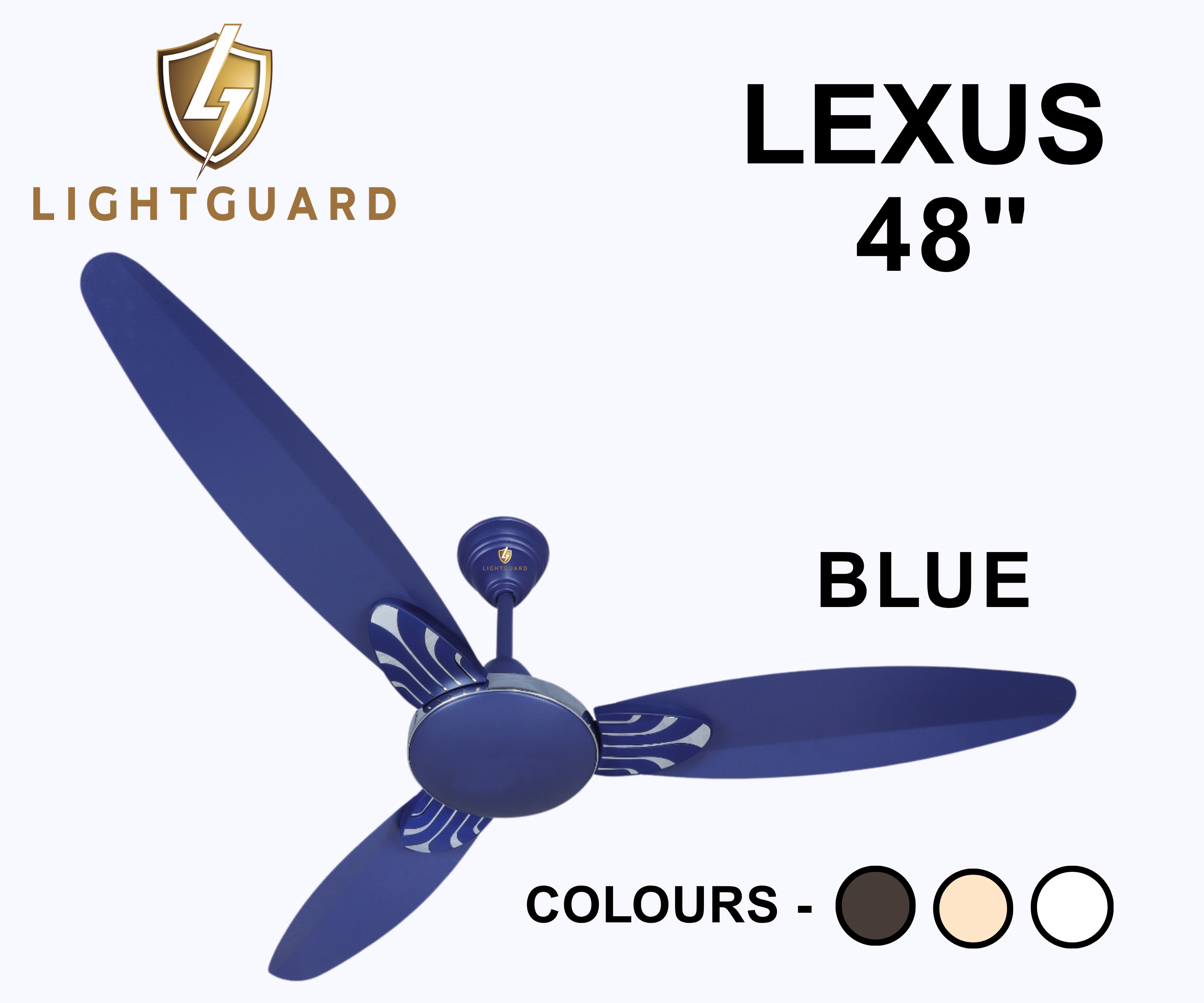 Lightguard Lexus 48 Inch Heavy Duty High Speed Ceiling Fan - Blade Material: Metal