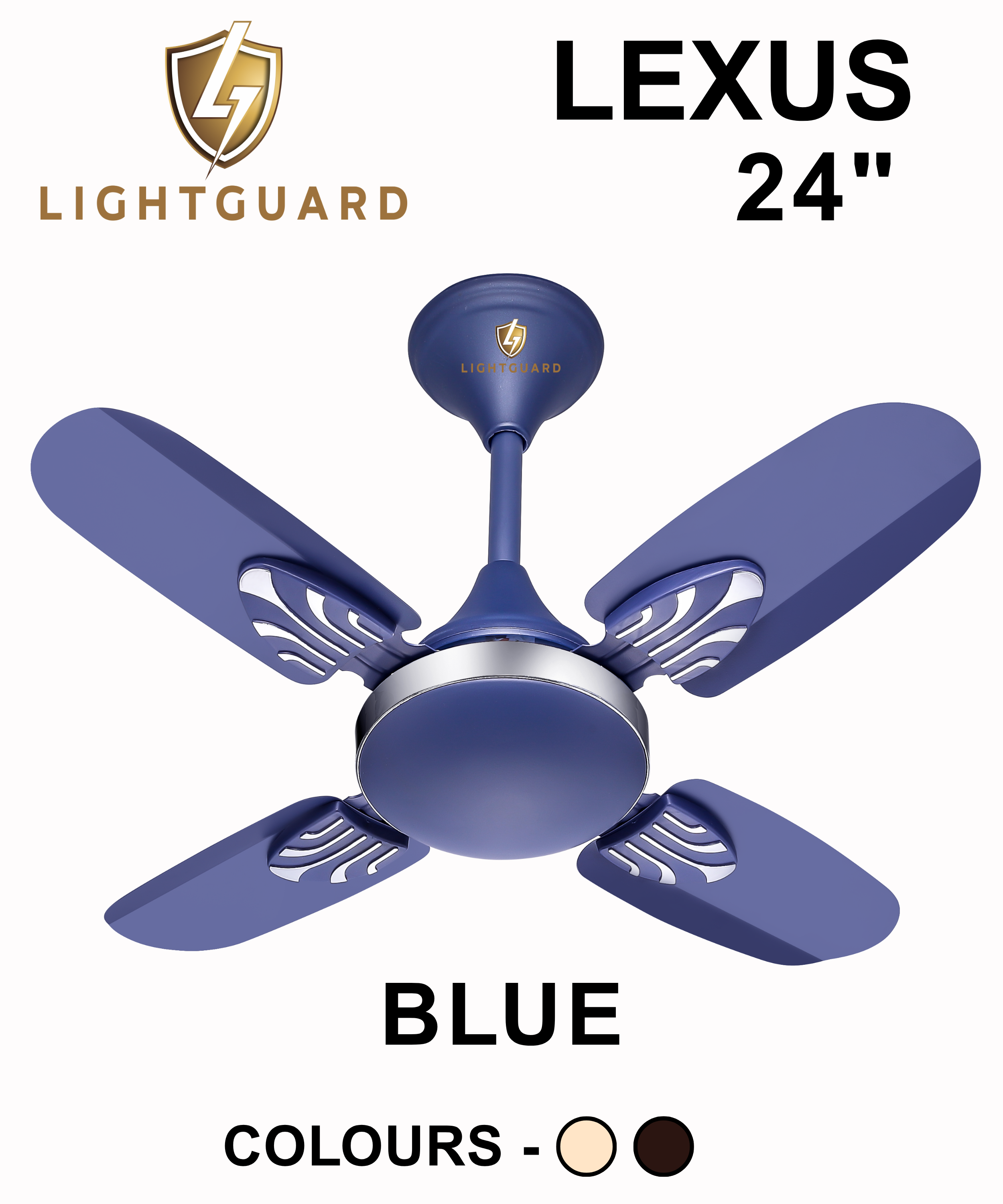 Lightguard Lexus 600Mm (24 Inch) Heavy Duty 4 Blade High Speed Ceiling Fan - Blade Diameter: 253 Millimeter (Mm)