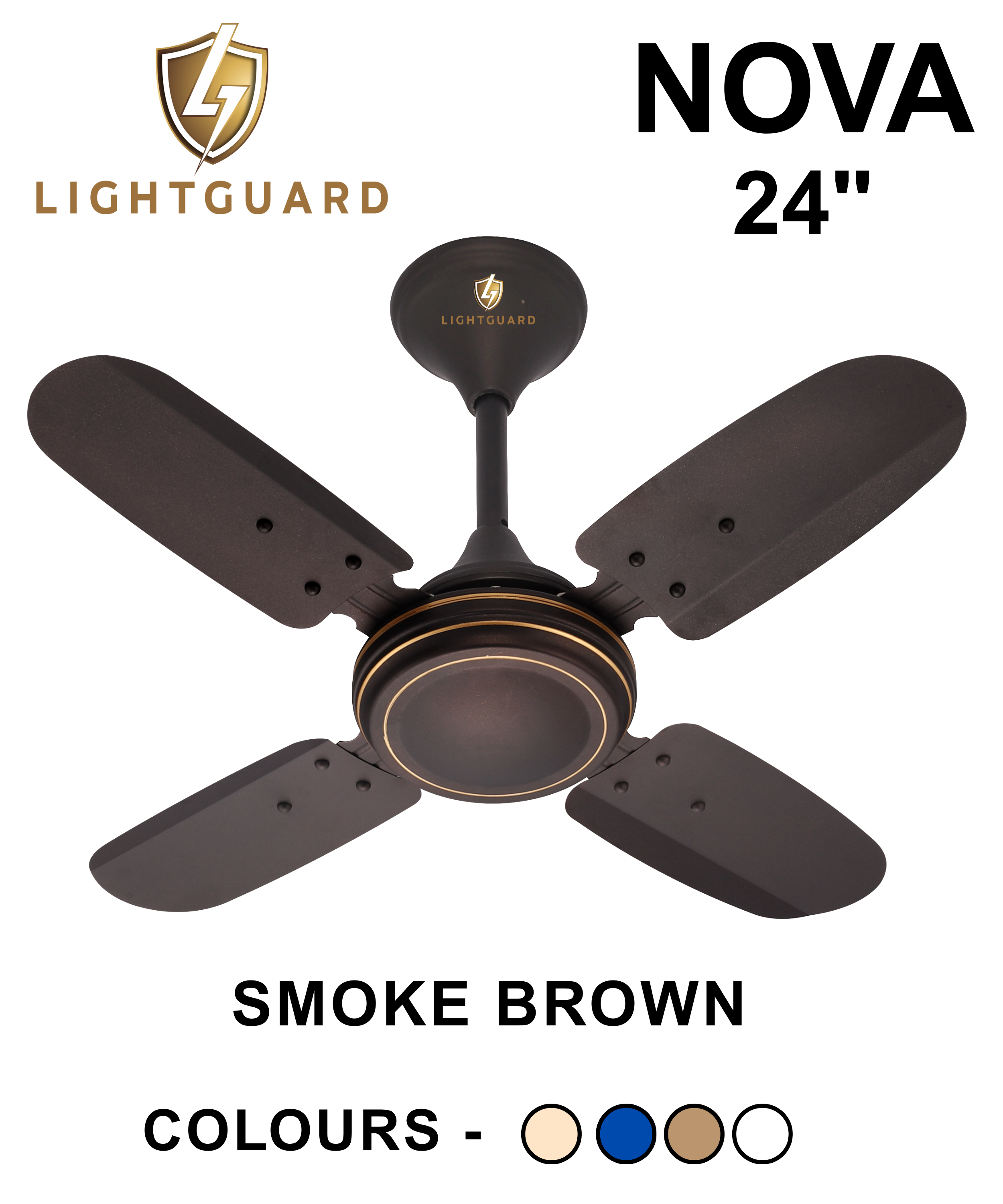 Lightguard Nova 24 Inch Heavy Duty 4 Blade Ceiling Fan - Blade Diameter: 253 Millimeter (Mm)