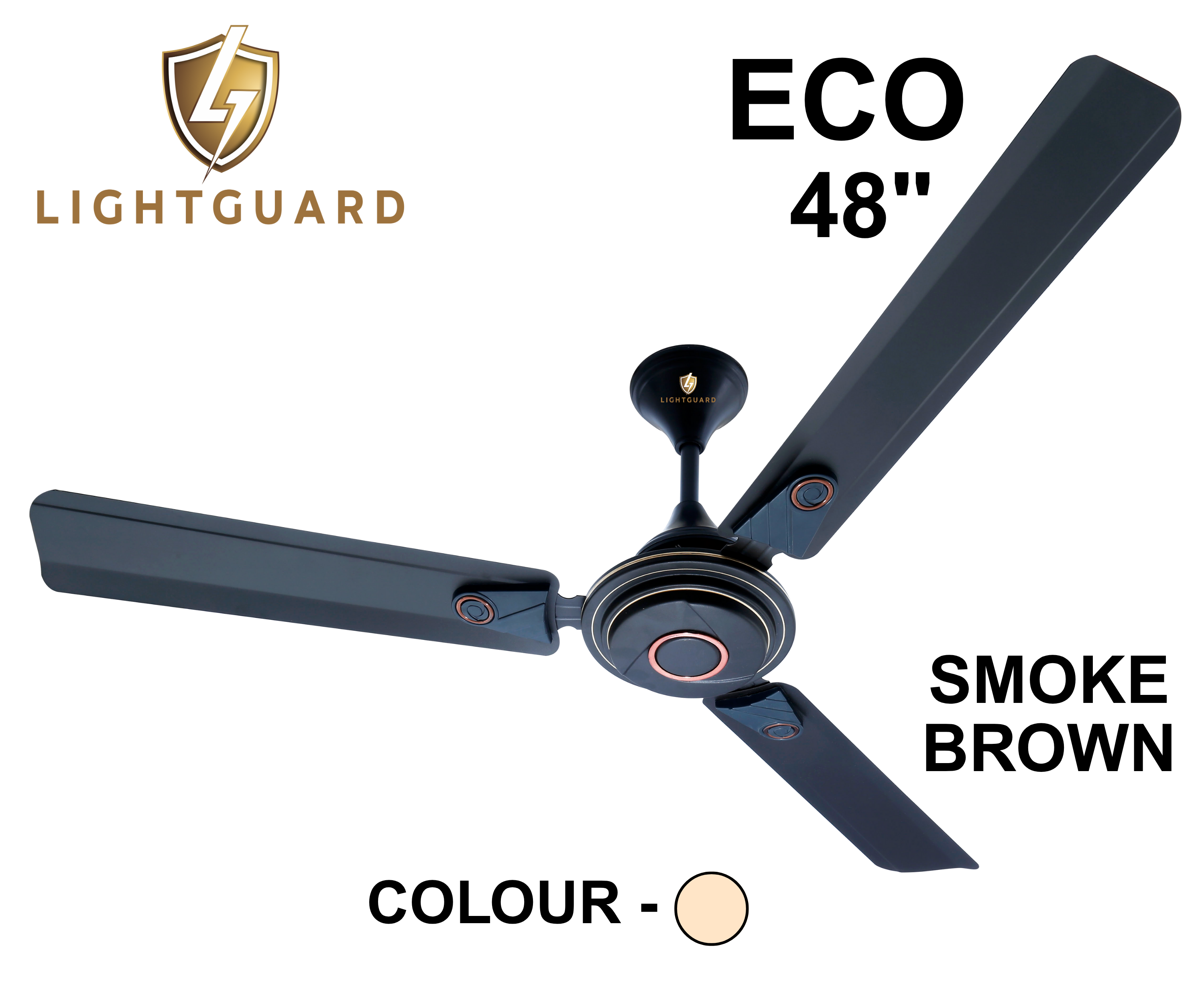 Lightguard Eco 48 Inch Heavy Duty High Speed Ceiling Fan - Blade Material: Metal