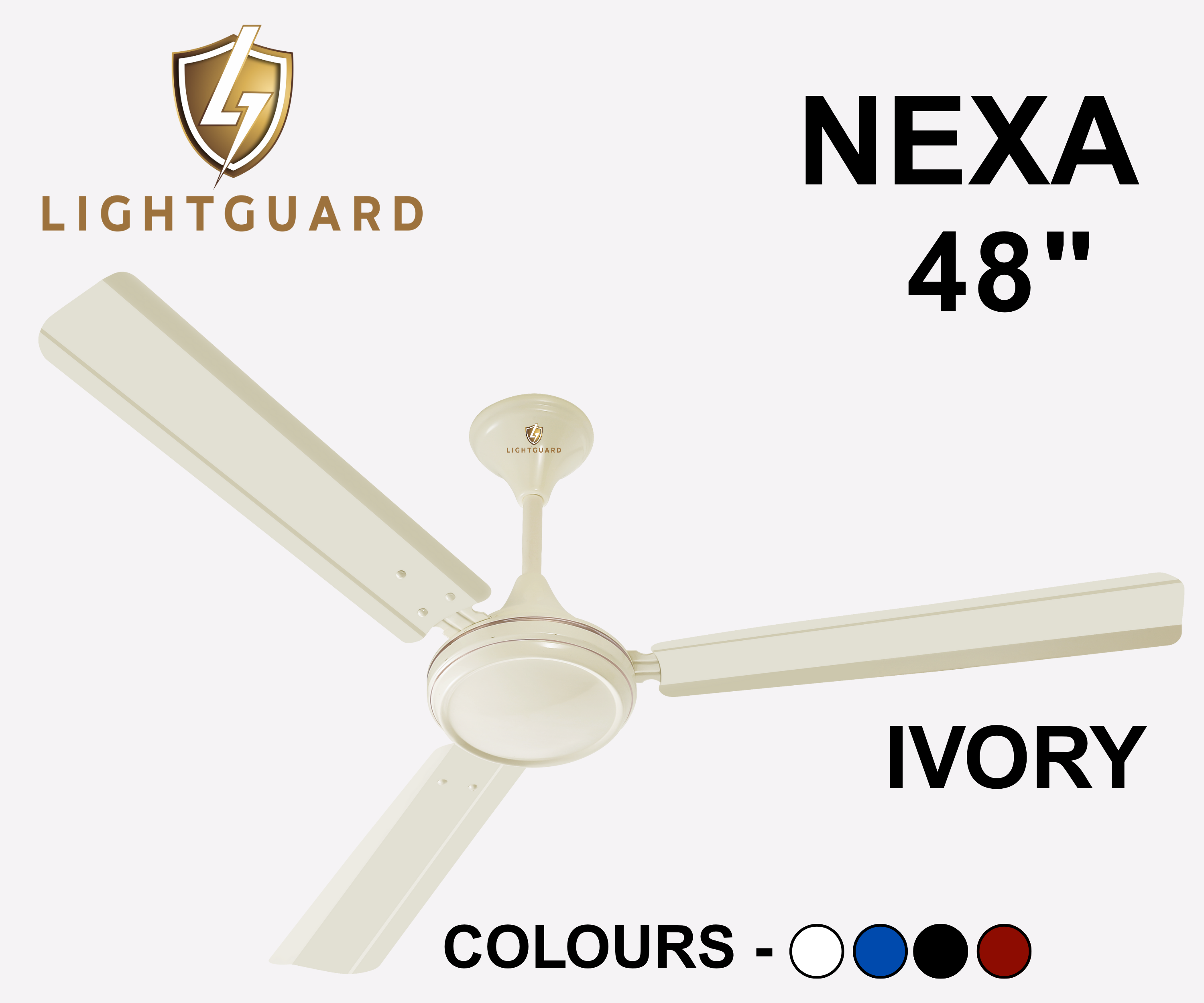 Lightguard Nexa 48 Inch Heavy Duty Ceiling Fan - Color: White