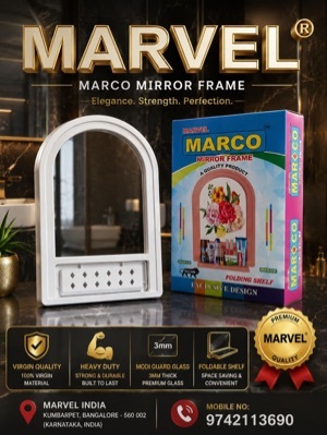 Framed Folding Shelf Mirror