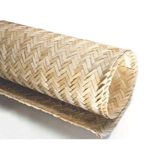 Cane Bamboo Handwoven Handmade Chatai Mat - Color: Light Beige