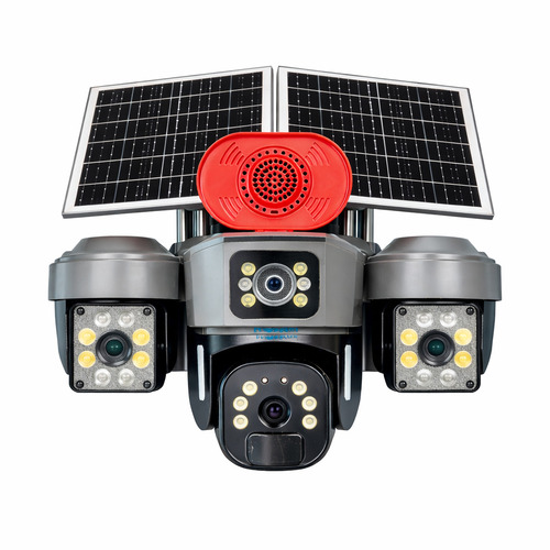 Triple Lense Solar Camera - Color: Black