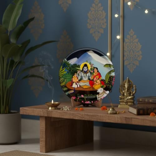 RITUALISTIC Metal Shiv Parivar for Wall & Table Decor | Divine Table top Shiv Parivar Frame | Spiritual Home & Office Decoration | Metal Frame for Mandir, Living Room & Gift Purpose | 10inch