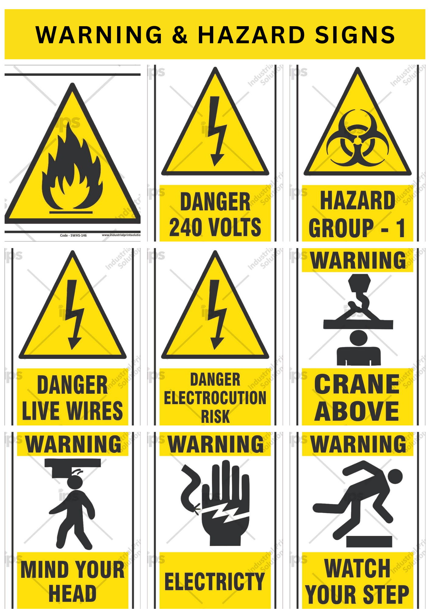 WARNING & HAZARD SIGNS