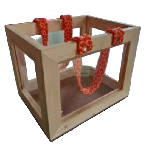 Brown Wooden Hamper Basket - Wooden, 33x25x20 Inches, Brown, 12mm Thickness | Easy to Clean, Good Quality, Rectangular Shape