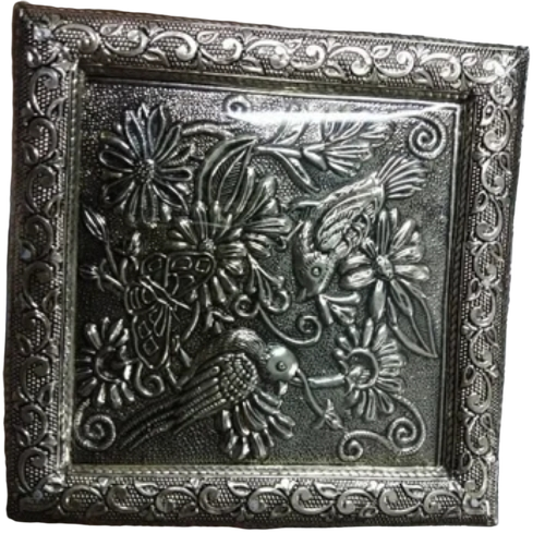 Metal Square Dry Fruit Box - Metal 500g Matte Black 4 Compartments | Eco Friendly Matte Lamination